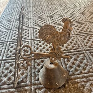 Rustic Brown Rooster Wall Bell
